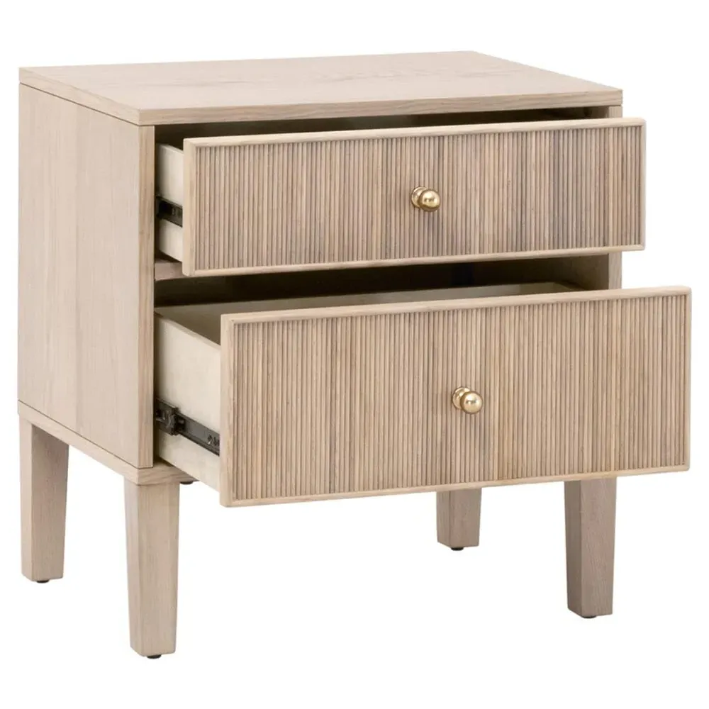 Mira Nightstand with Iron Pulls - Natural, Oak