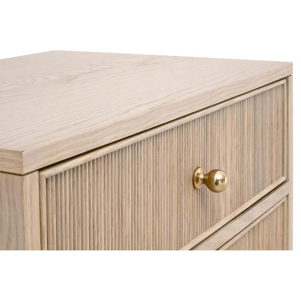 Mira Nightstand with Iron Pulls - Natural, Oak