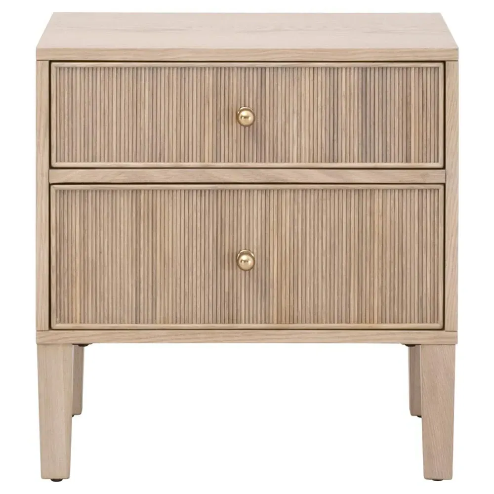 Mira Nightstand with Iron Pulls - Natural, Oak image