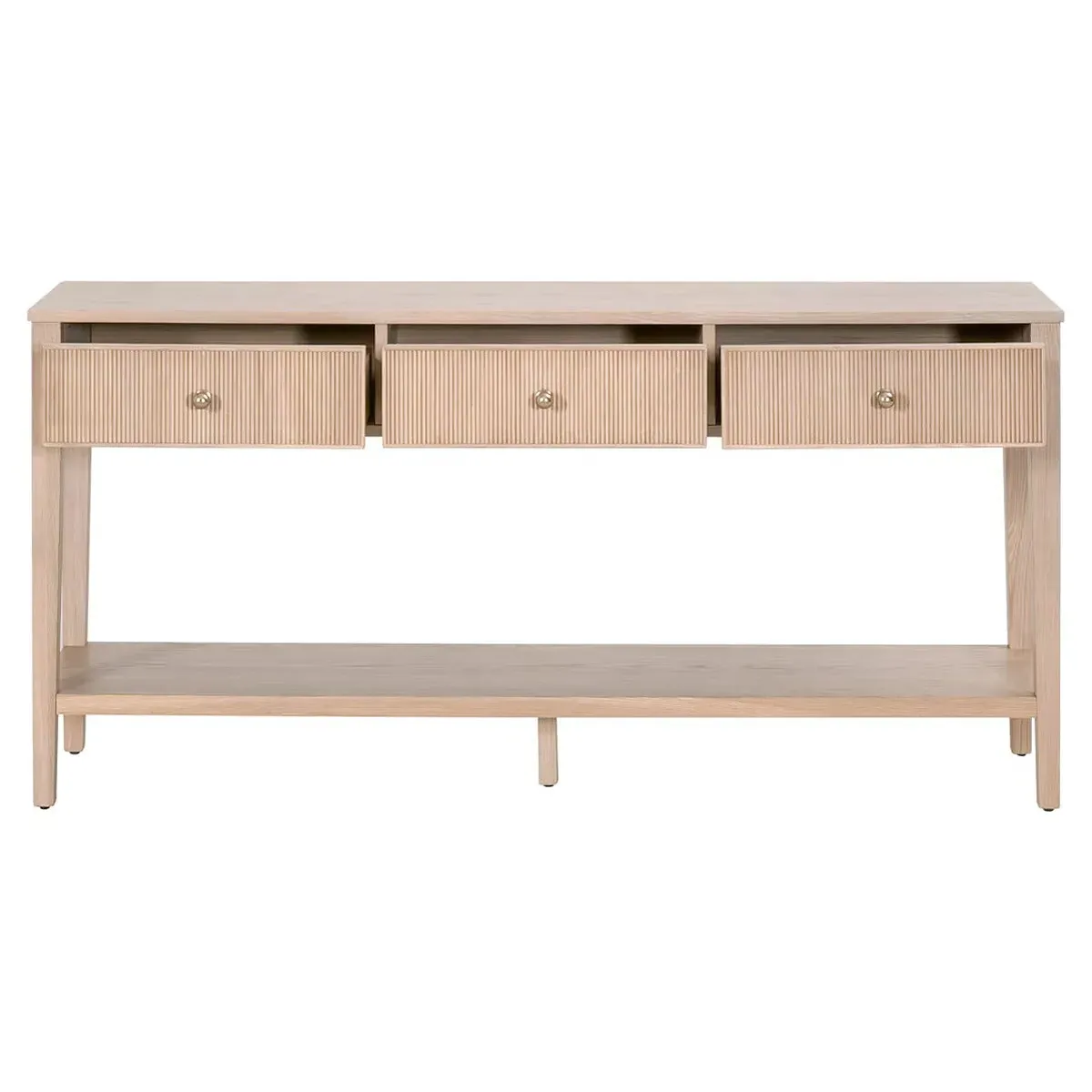 Mira Rectangular Console Table - Brown, Oak