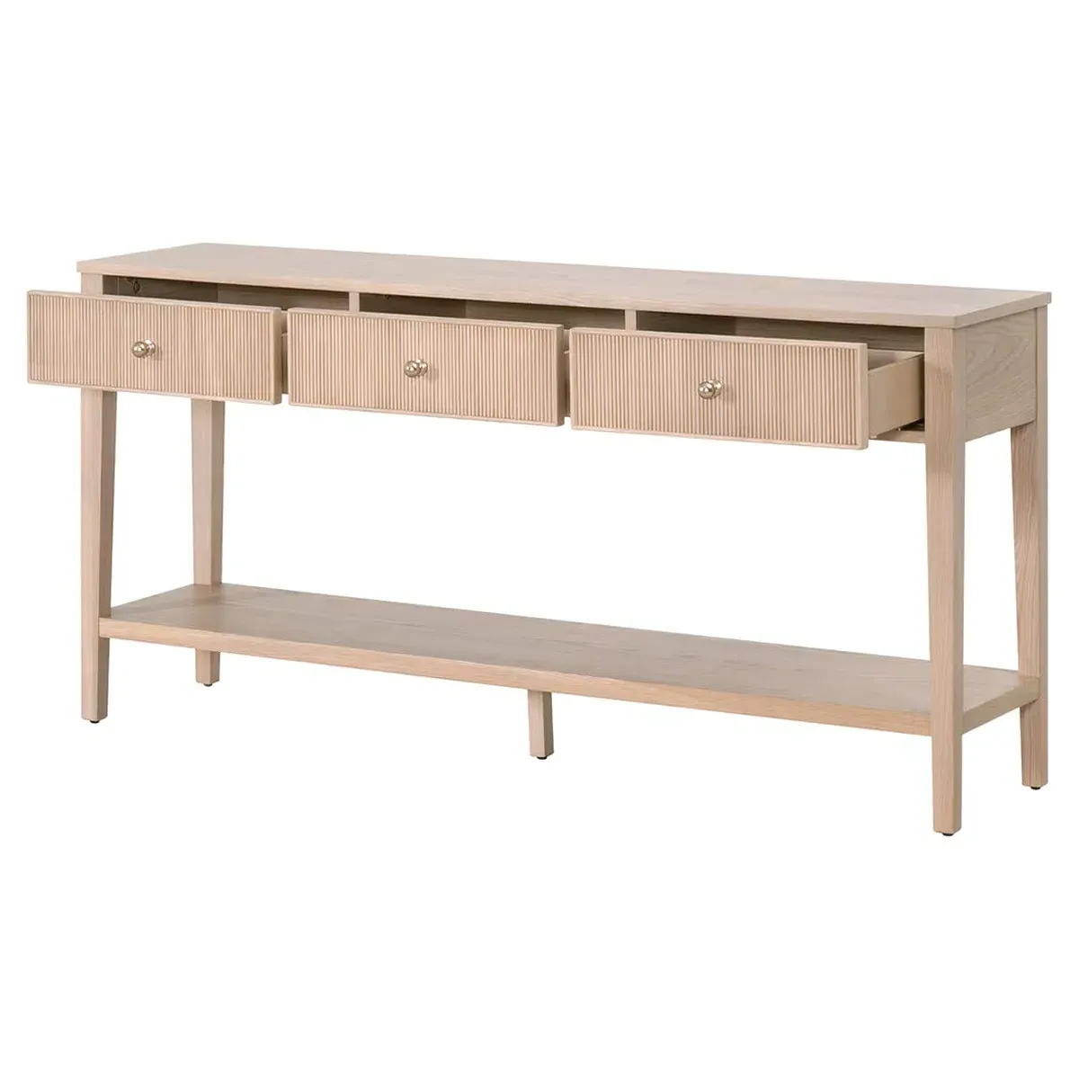 Mira Rectangular Console Table - Brown, Oak