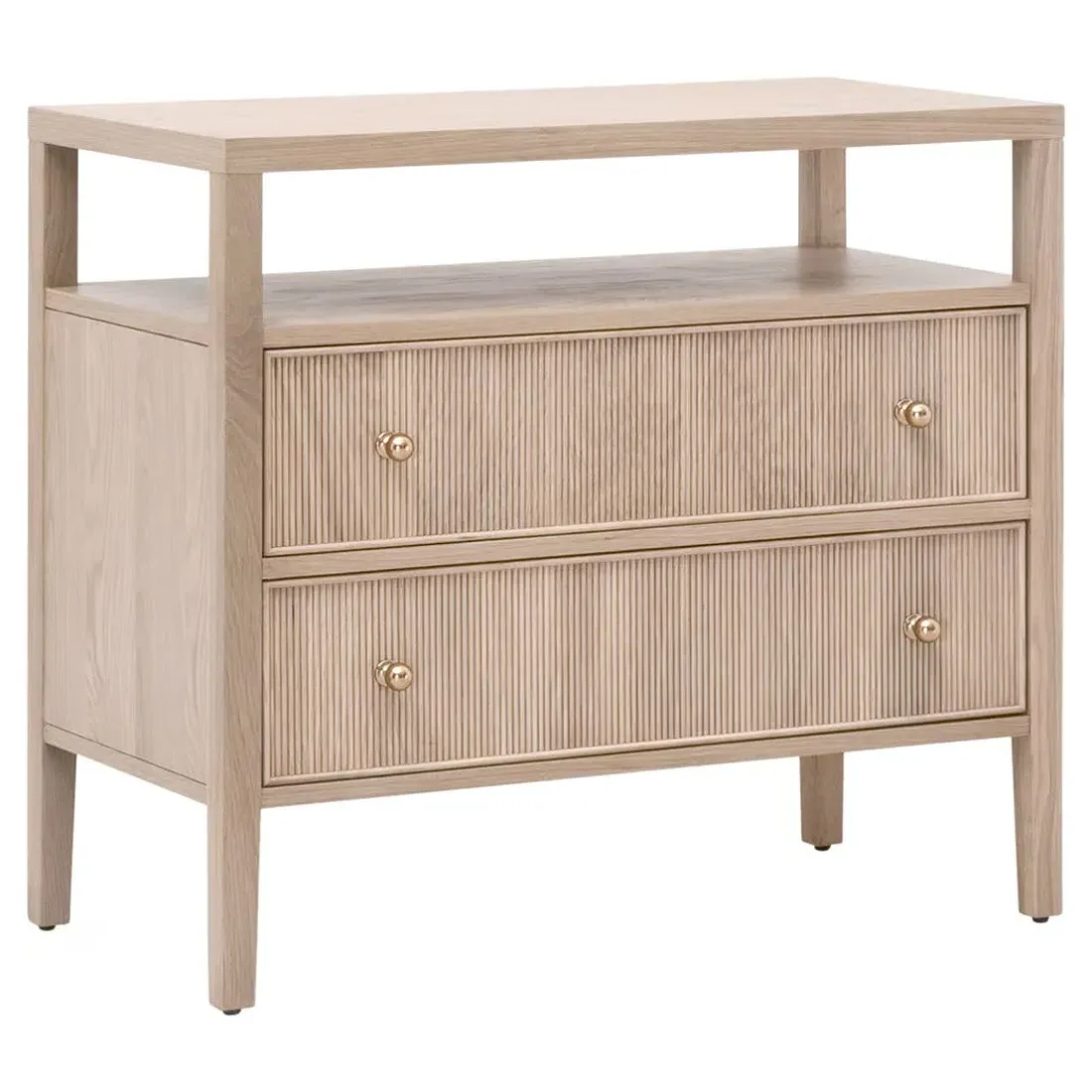 Mira Wide Nightstand - Brown, Oak