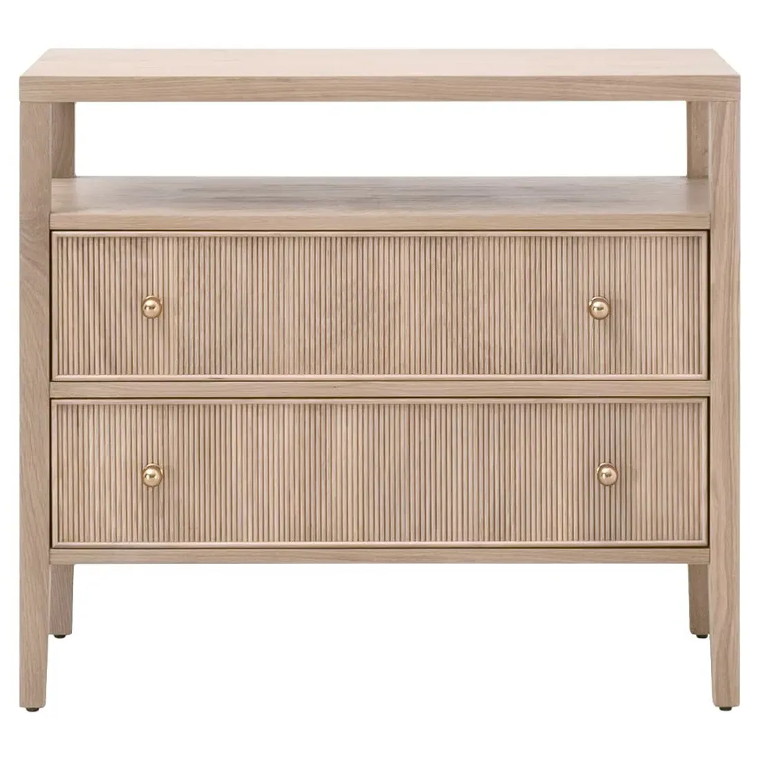 Mira Wide Nightstand - Brown, Oak