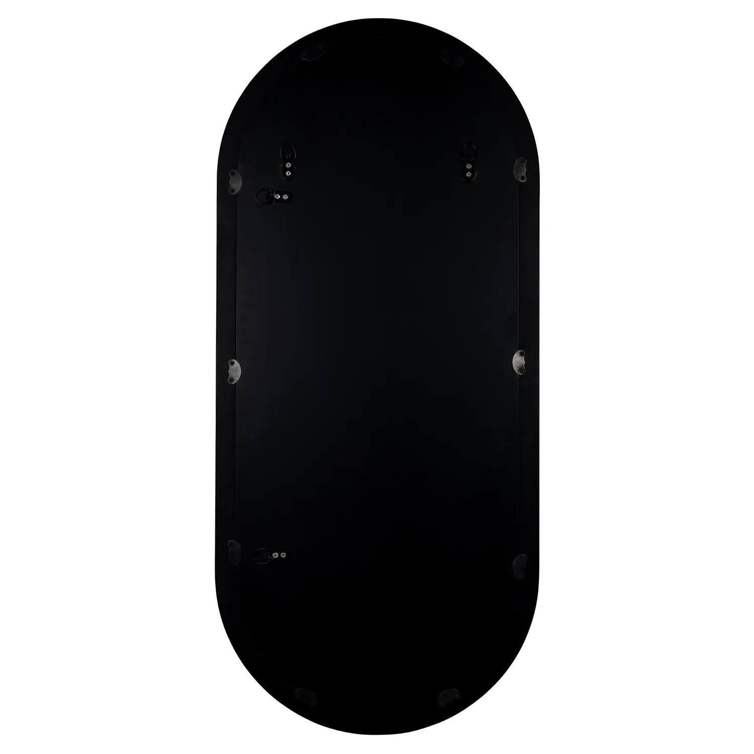 Mirah Oval Wall Mirror - Black, Mango Wood