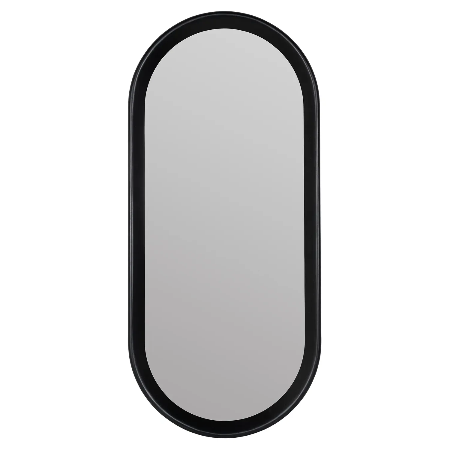 Mirah Oval Wall Mirror - Black, Mango Wood image