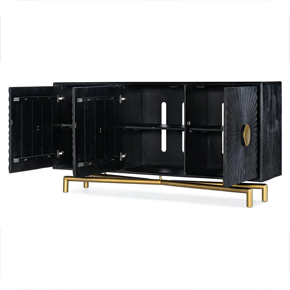 Miranda Media Cabinet - Black, Mango Wood