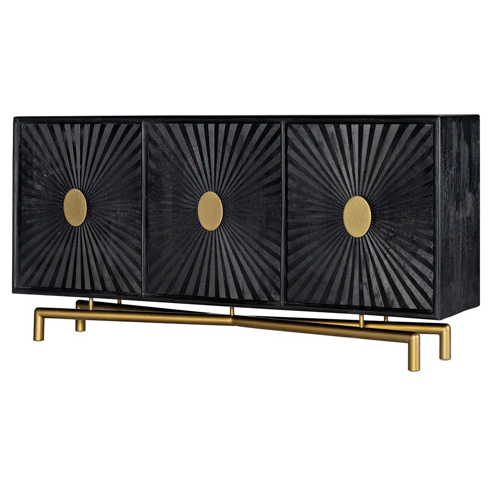 Miranda Media Cabinet - Black, Mango Wood image