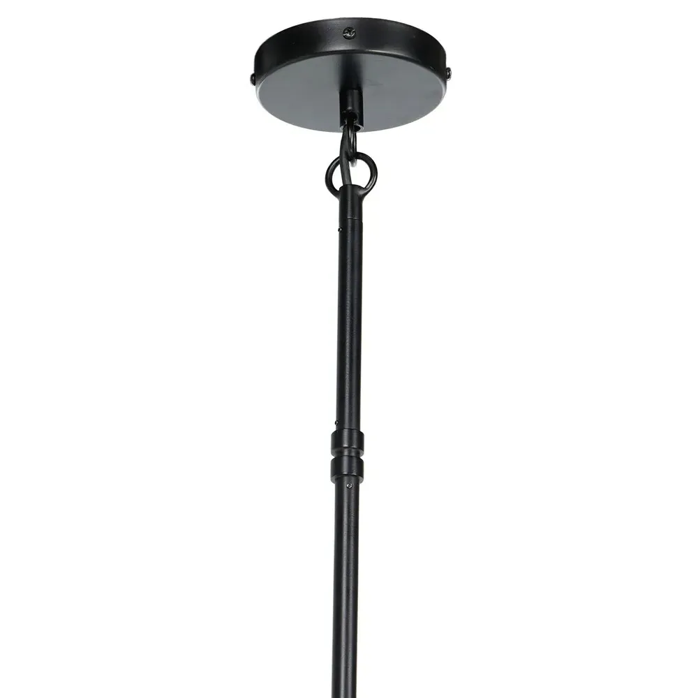 Mirelle Pleated Shade 5 Light Chandelier - Black, Iron