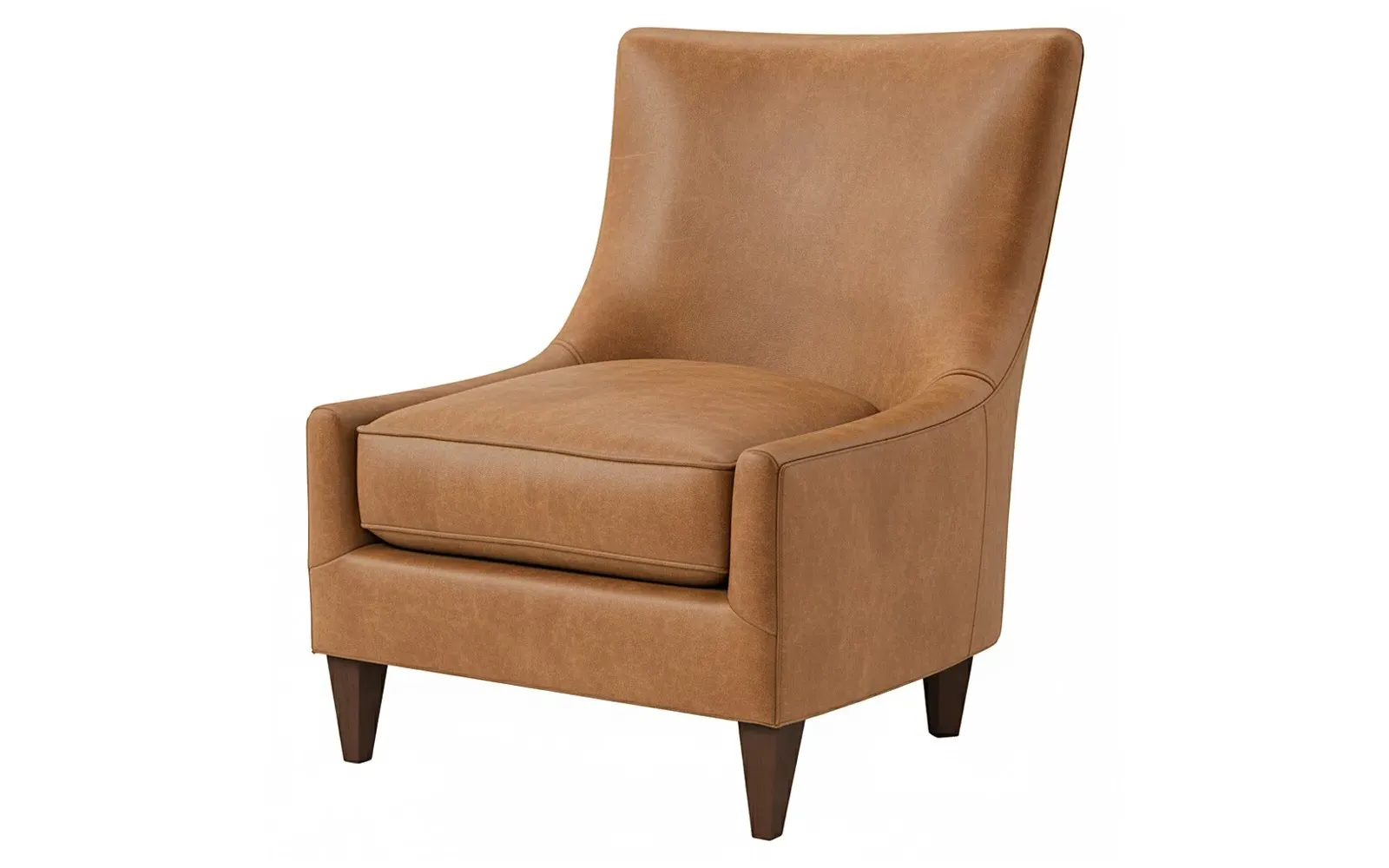 Miriam Slipper Chair - Caramel, Textured Leather