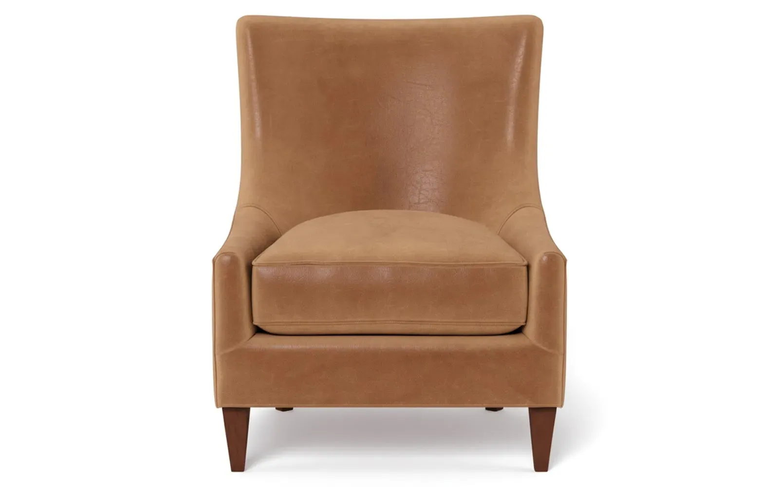 Miriam Slipper Chair - Caramel, Textured Leather