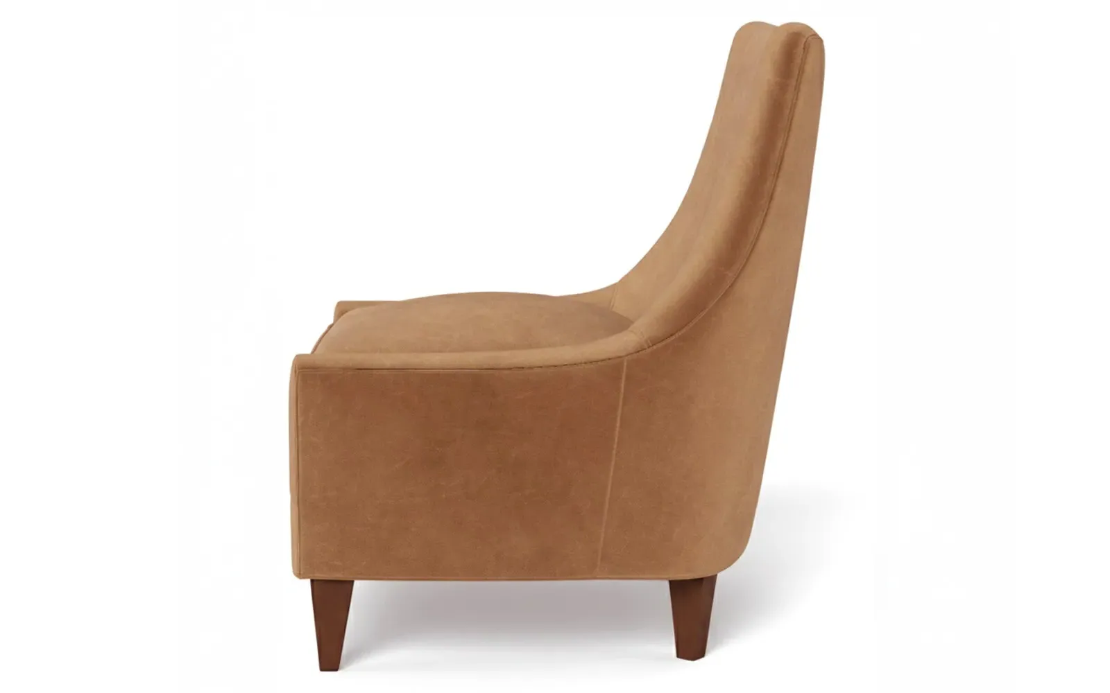Miriam Slipper Chair - Caramel, Textured Leather