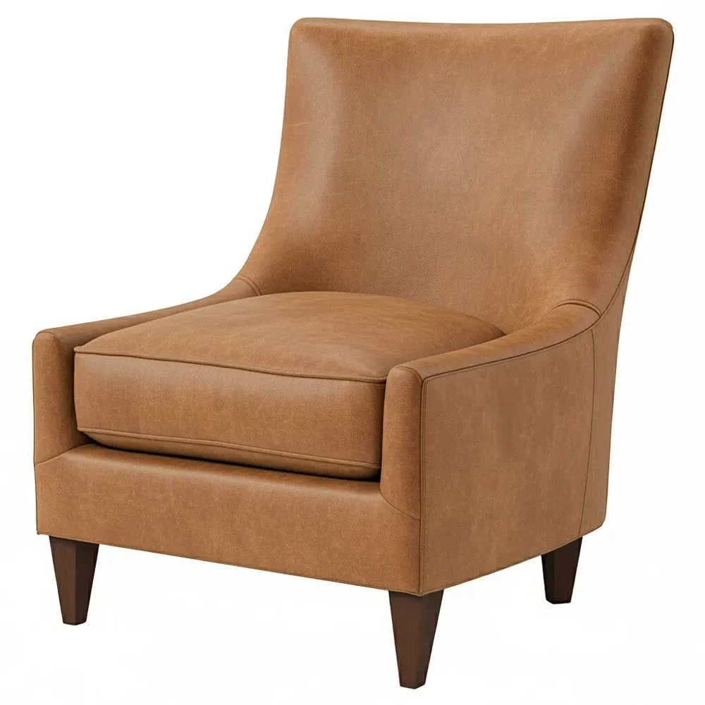 Miriam Slipper Chair - Caramel, Textured Leather image