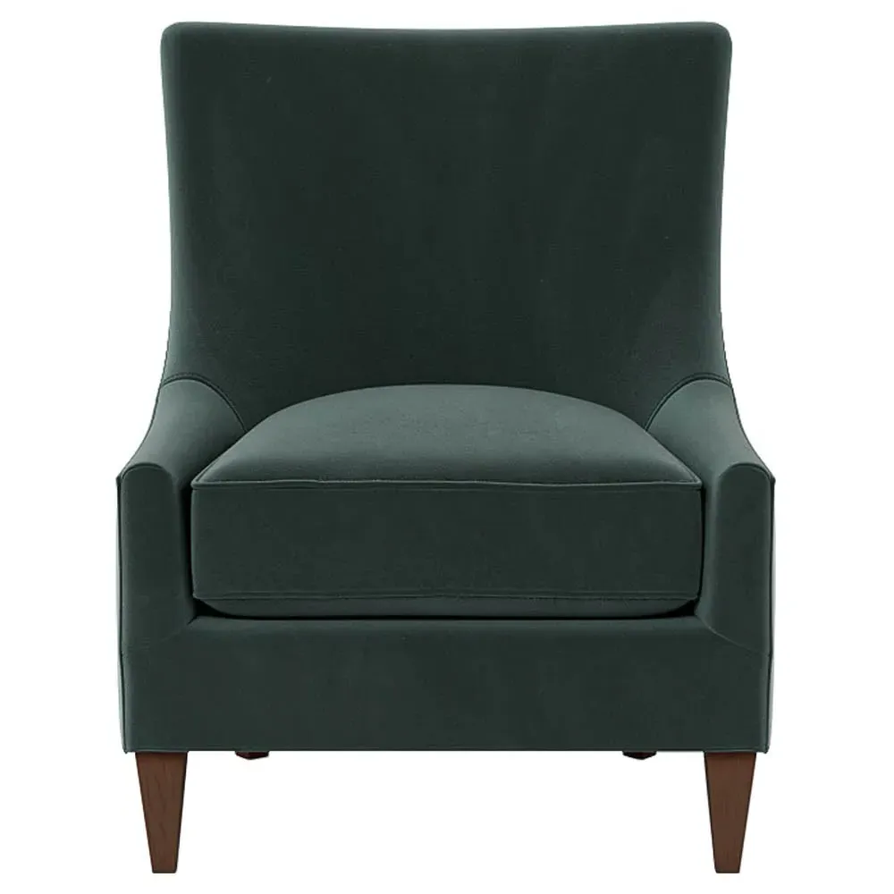 Miriam Slipper Chair - Lagoon, Performance Velvet