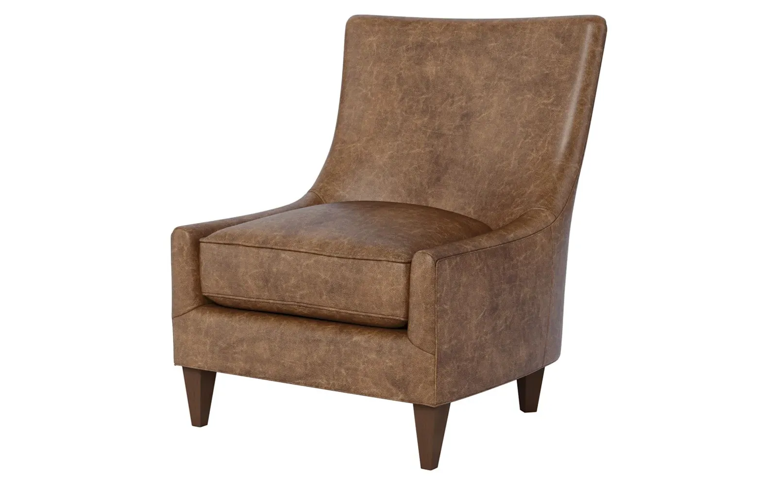 Miriam Slipper Chair - Milk Chocolate, Leather