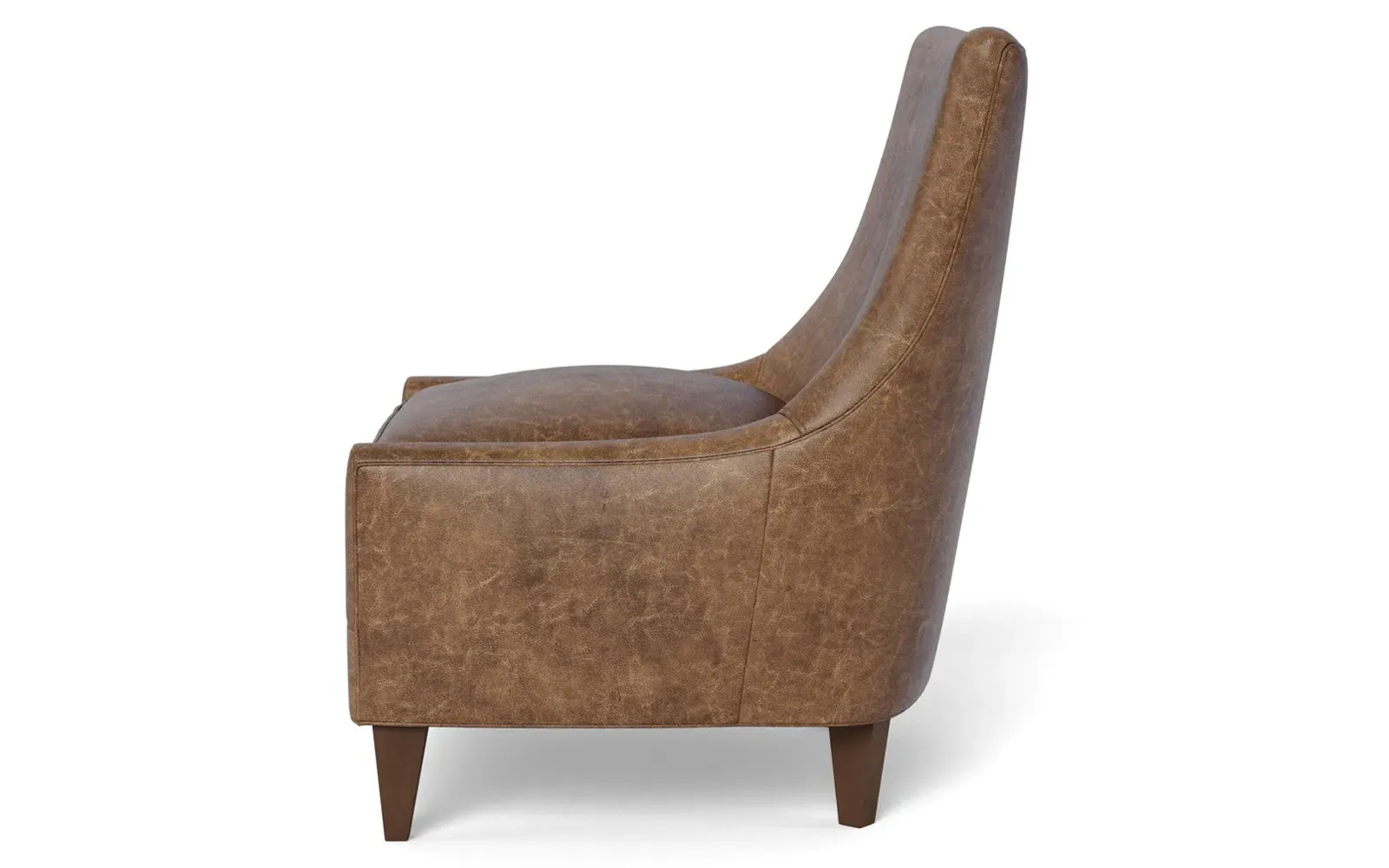 Miriam Slipper Chair - Milk Chocolate, Leather
