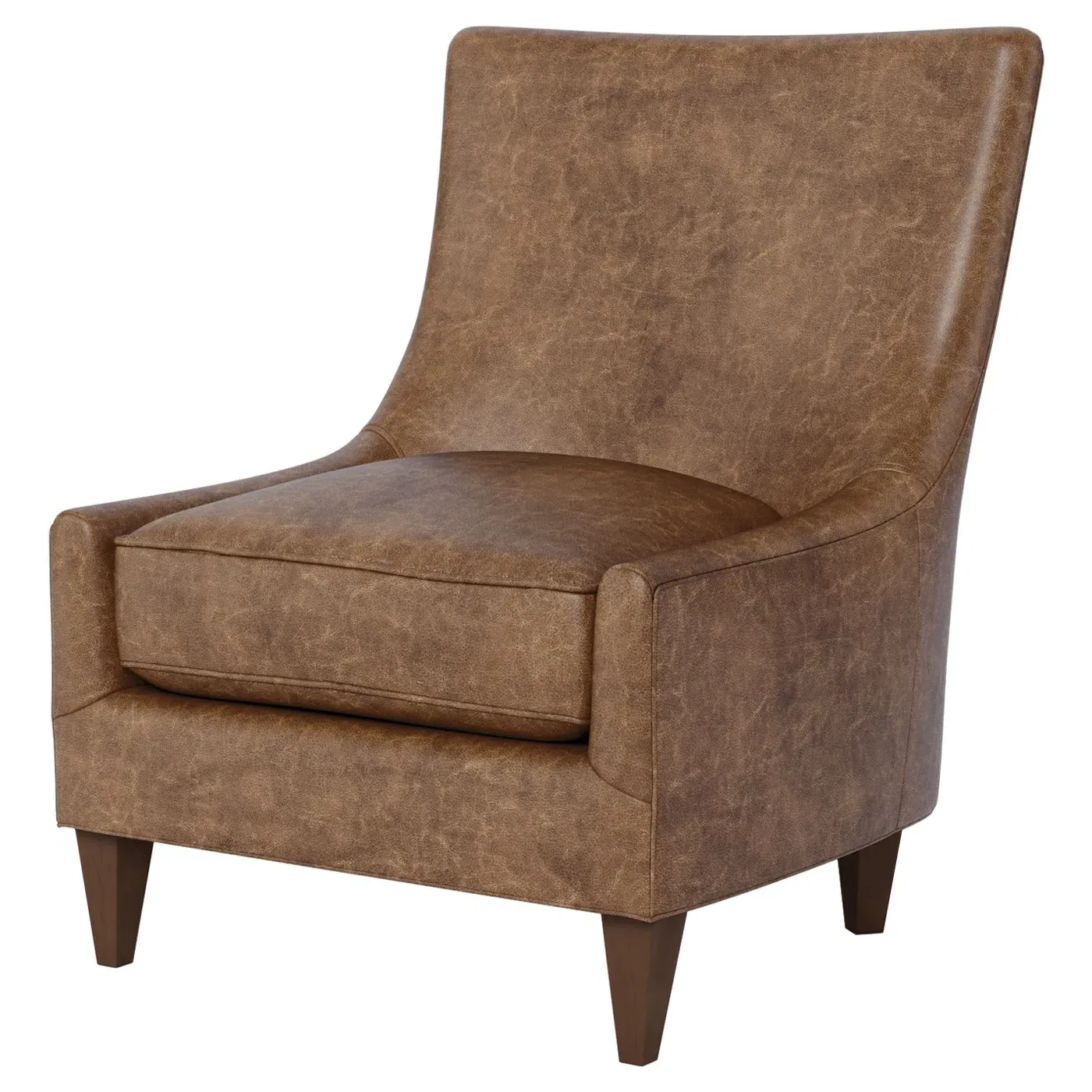Miriam Slipper Chair - Milk Chocolate, Leather image