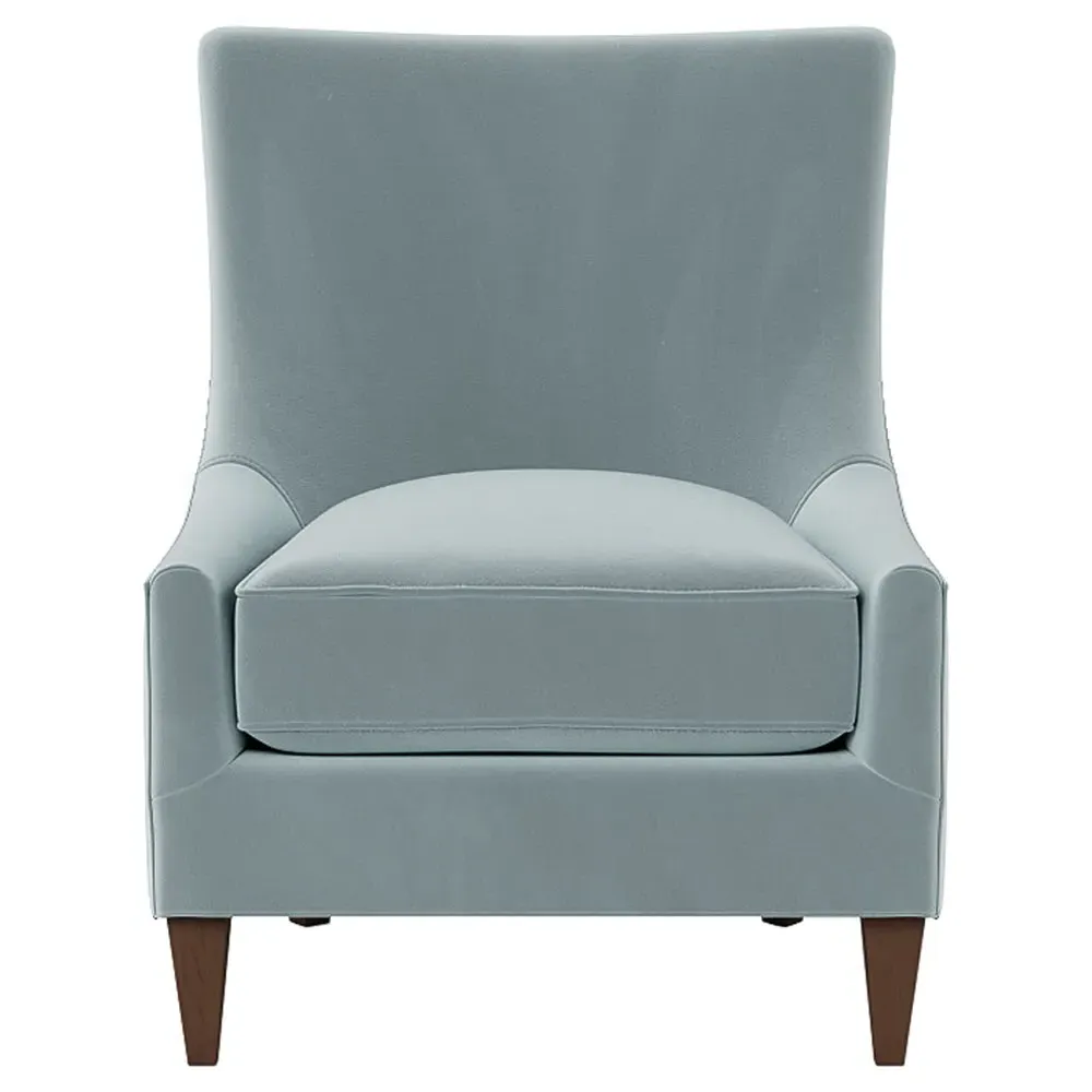 Miriam Slipper Chair - Saltwater Blue, Performance Velvet