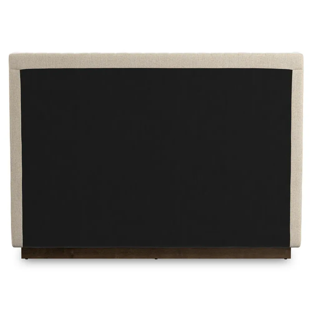 Mirica Queen Size Tufted Wingback Bed - Cream, Parawood