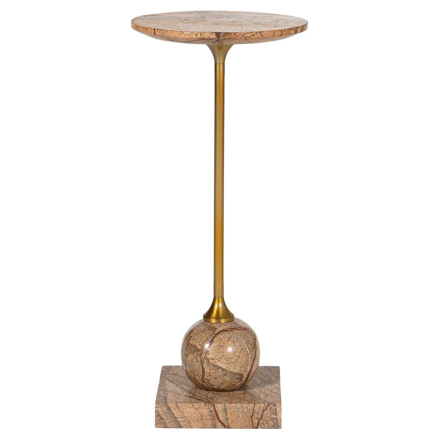 Misha Drink Table - Brown, Marble