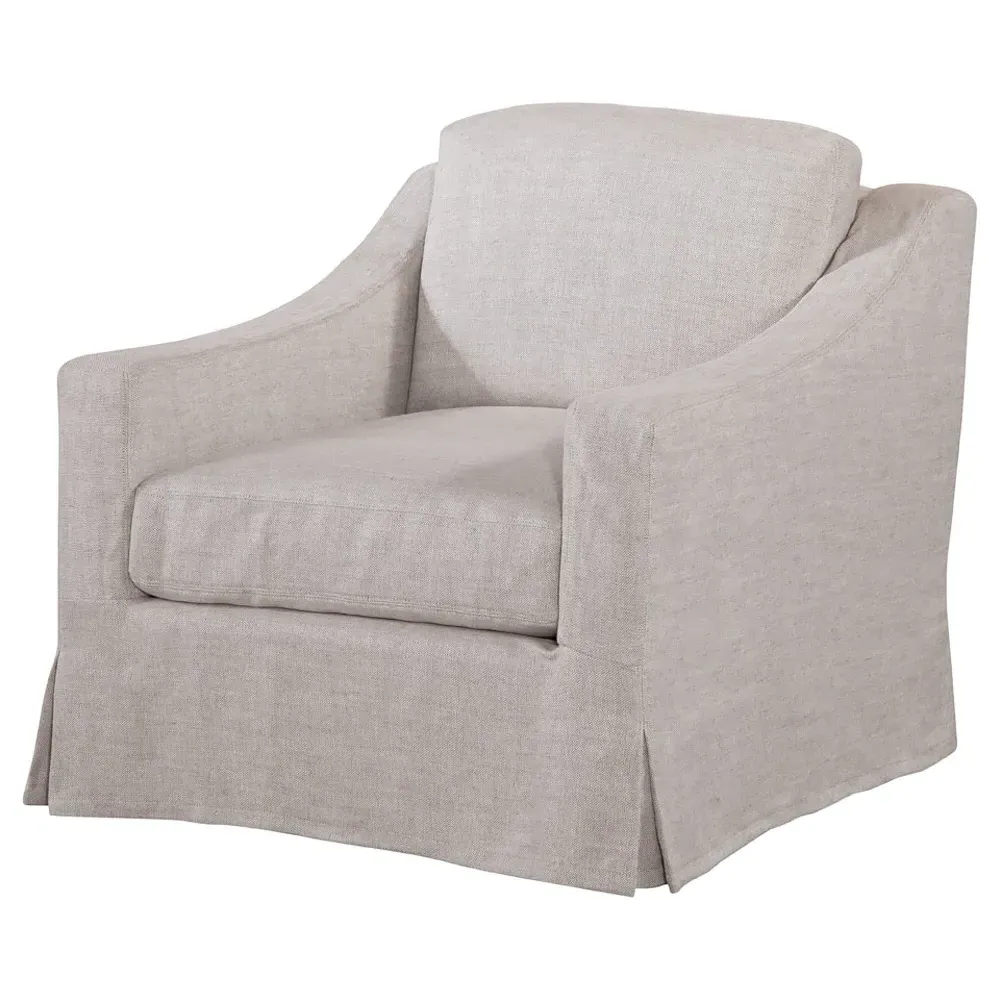Mitch Swivel Chair - Beige, Performance Fabric