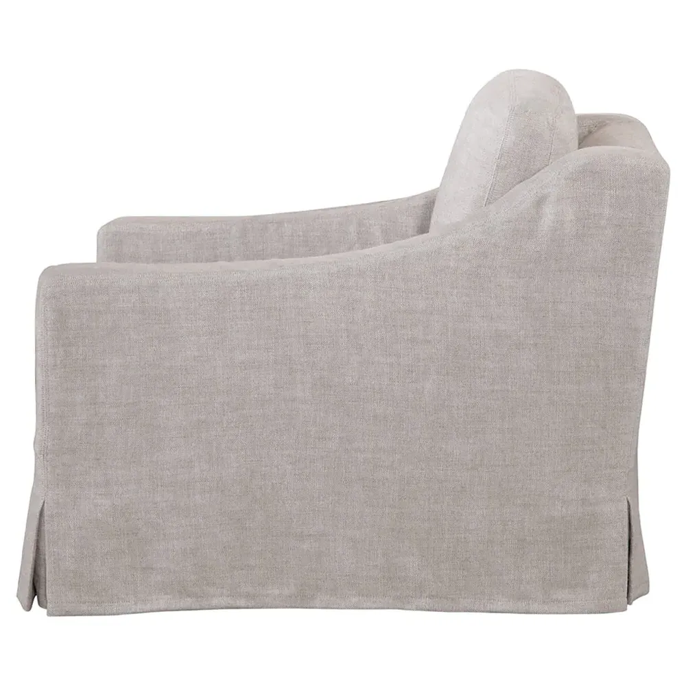 Mitch Swivel Chair - Beige, Performance Fabric