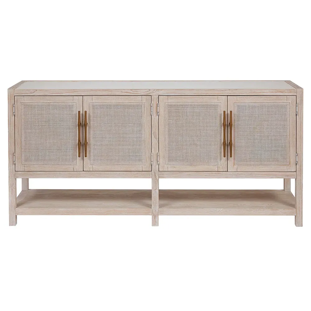 Miya 4 Door Sideboard - Cream, Wood