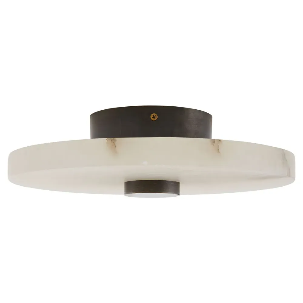 Moers Semi Flush Mount Light - White, Iron
