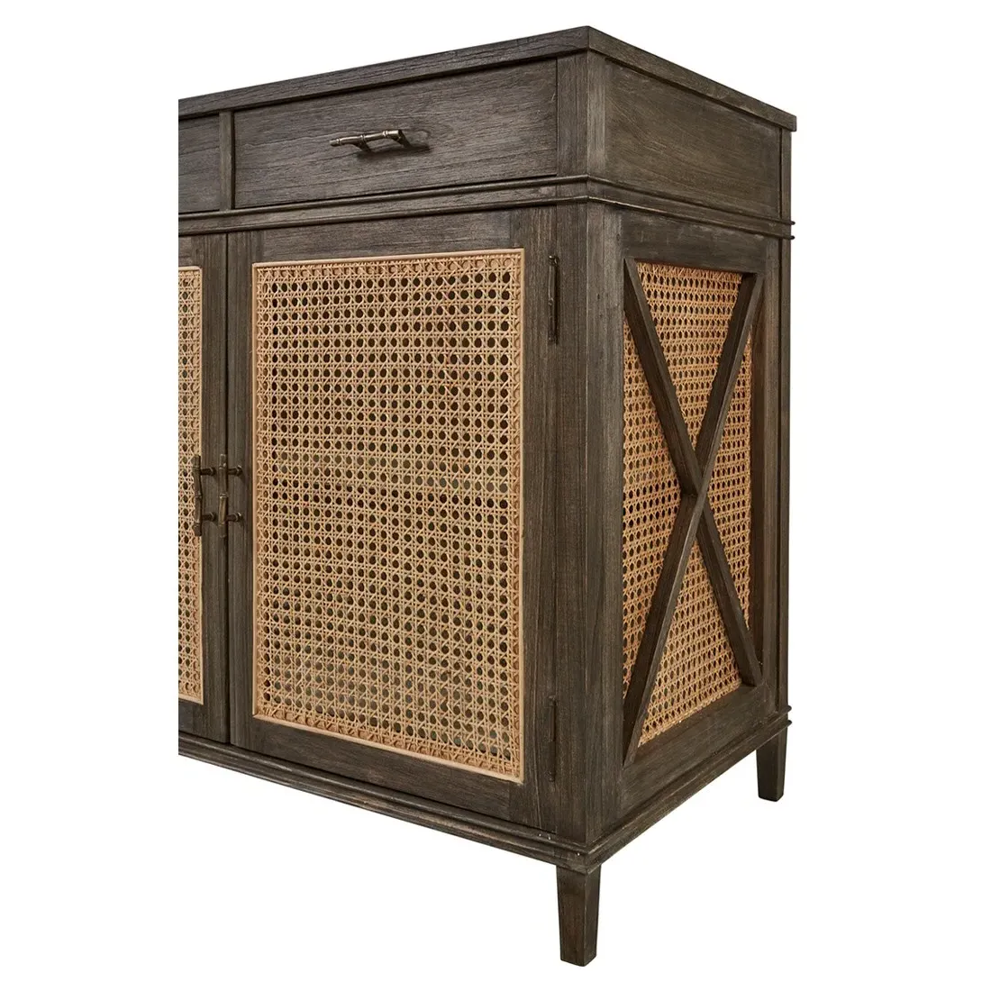 Mohini Elm Wood Woven Cane Buffet - Brown