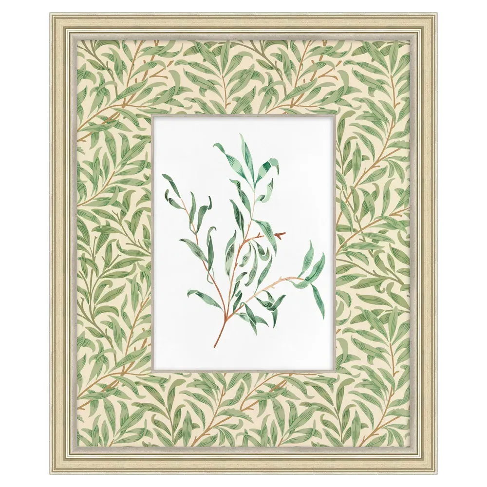 Moira Botanical Silver Leaf Frame Painting - Green