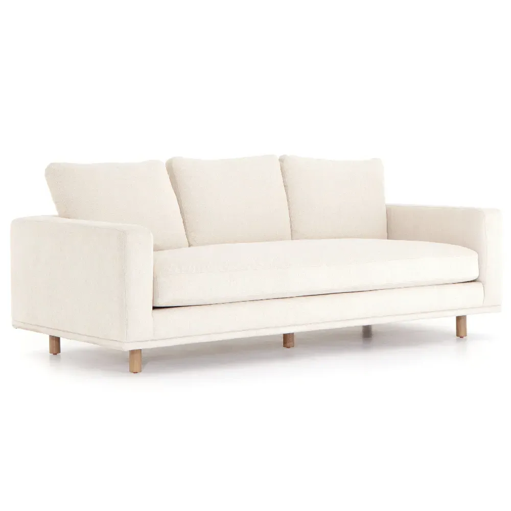 Mon 3-Seater Sofa - White, Rosa Morada Wood