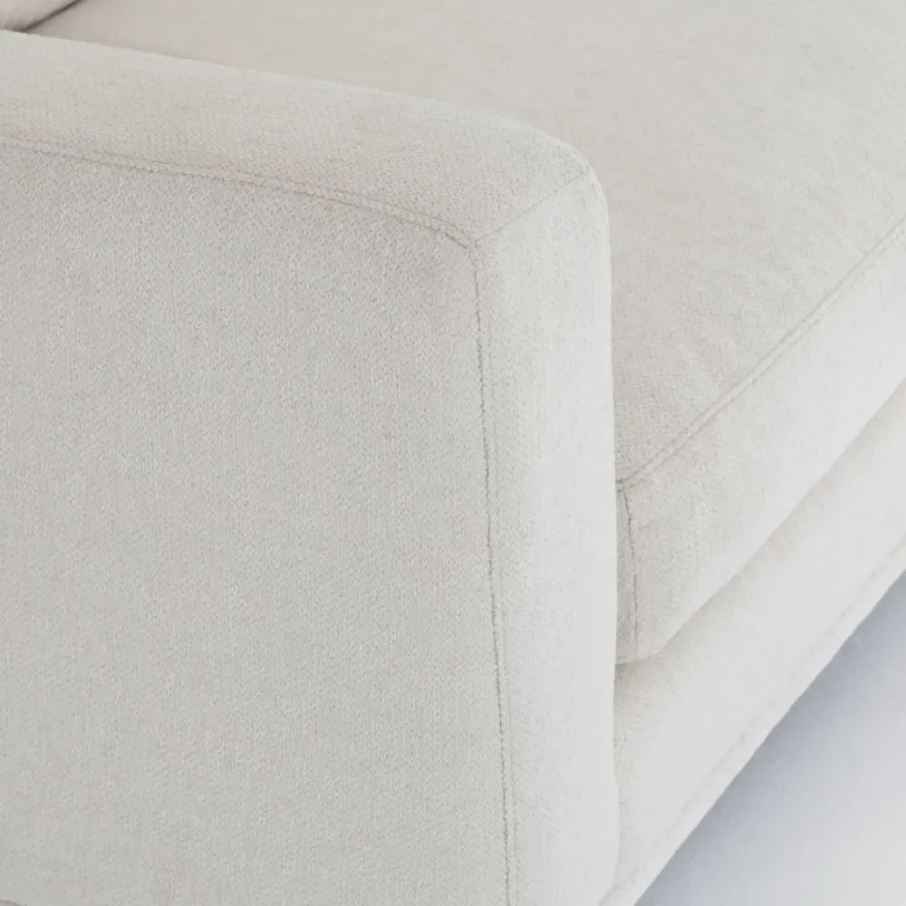 Mon 3-Seater Sofa - White, Rosa Morada Wood