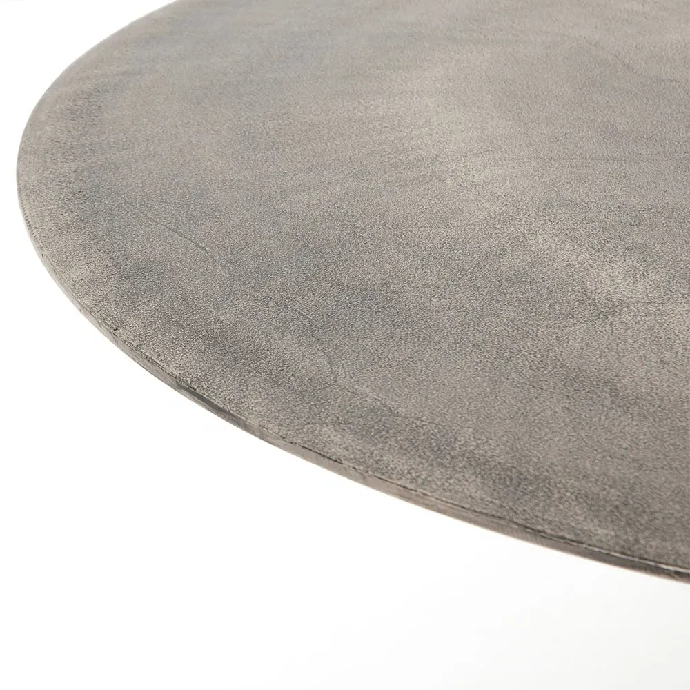 Mona Round Bistro Table - Silver, Aluminum