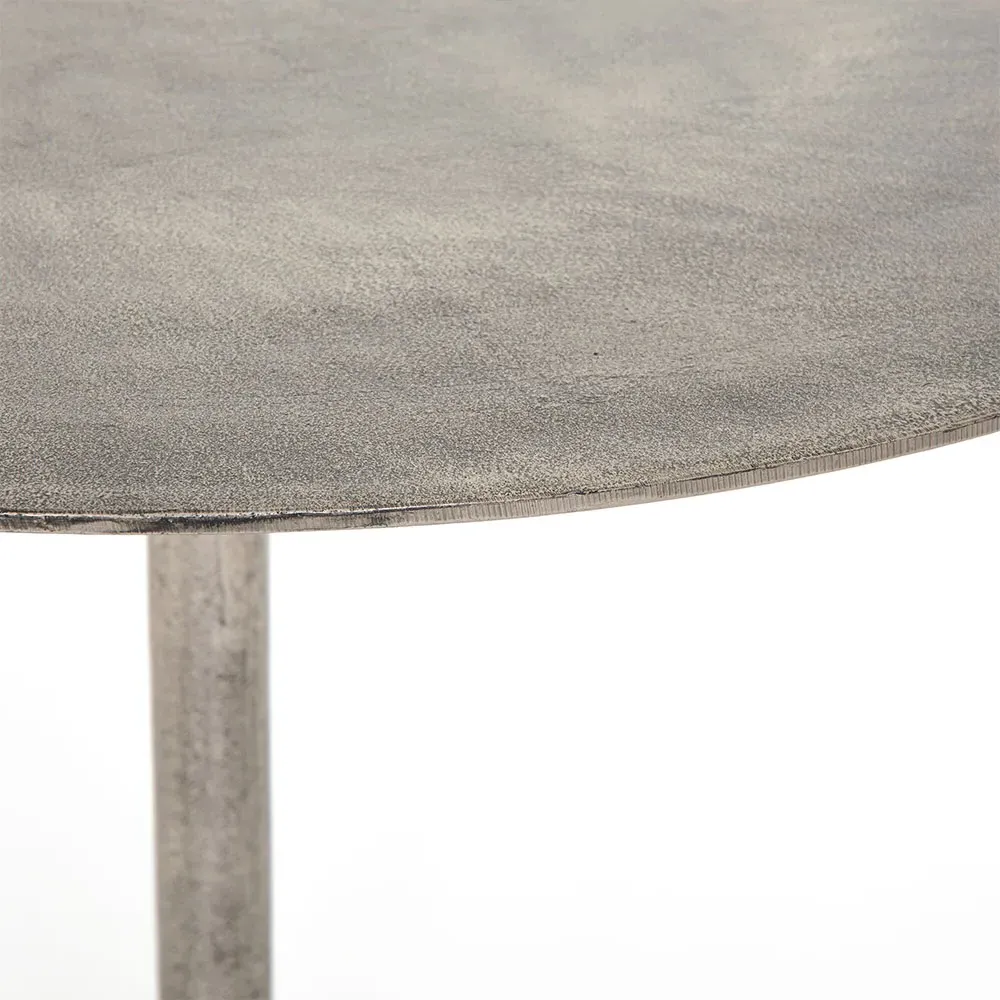 Mona Round Bistro Table - Silver, Aluminum