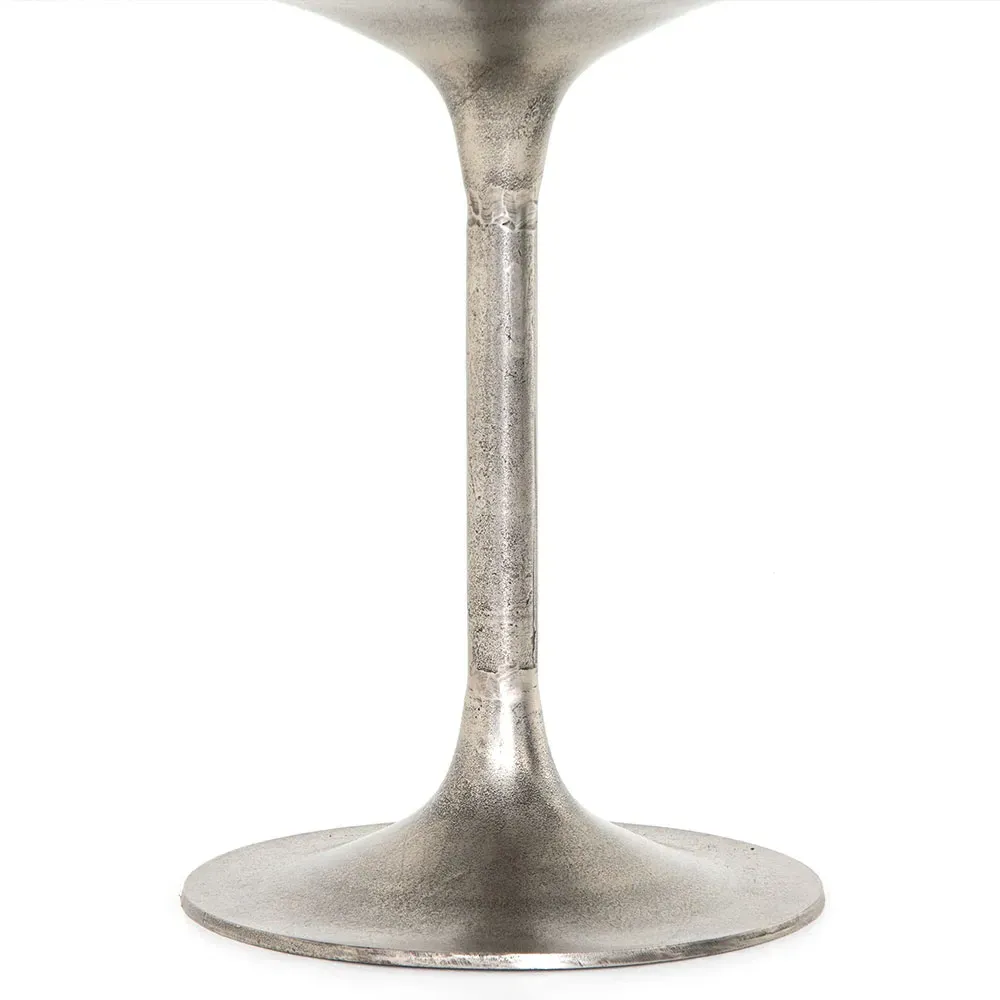 Mona Round Bistro Table - Silver, Aluminum