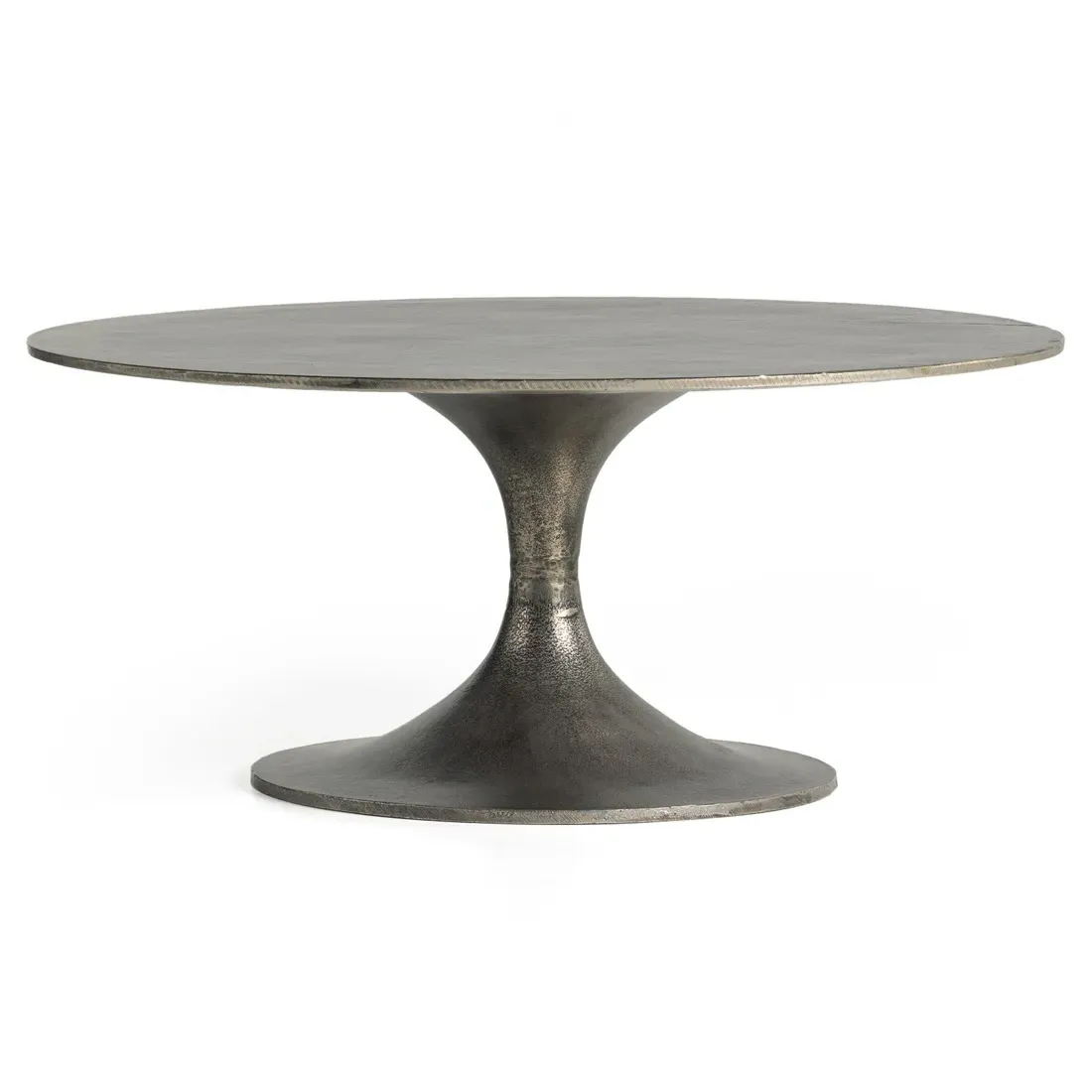 Mona Round Outdoor Coffee Table - Grey, Aluminum