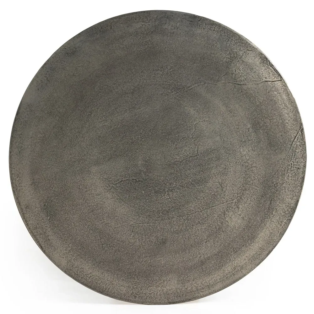 Mona Round Outdoor Coffee Table - Grey, Aluminum