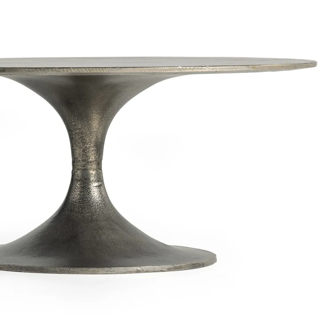 Mona Round Outdoor Coffee Table - Grey, Aluminum