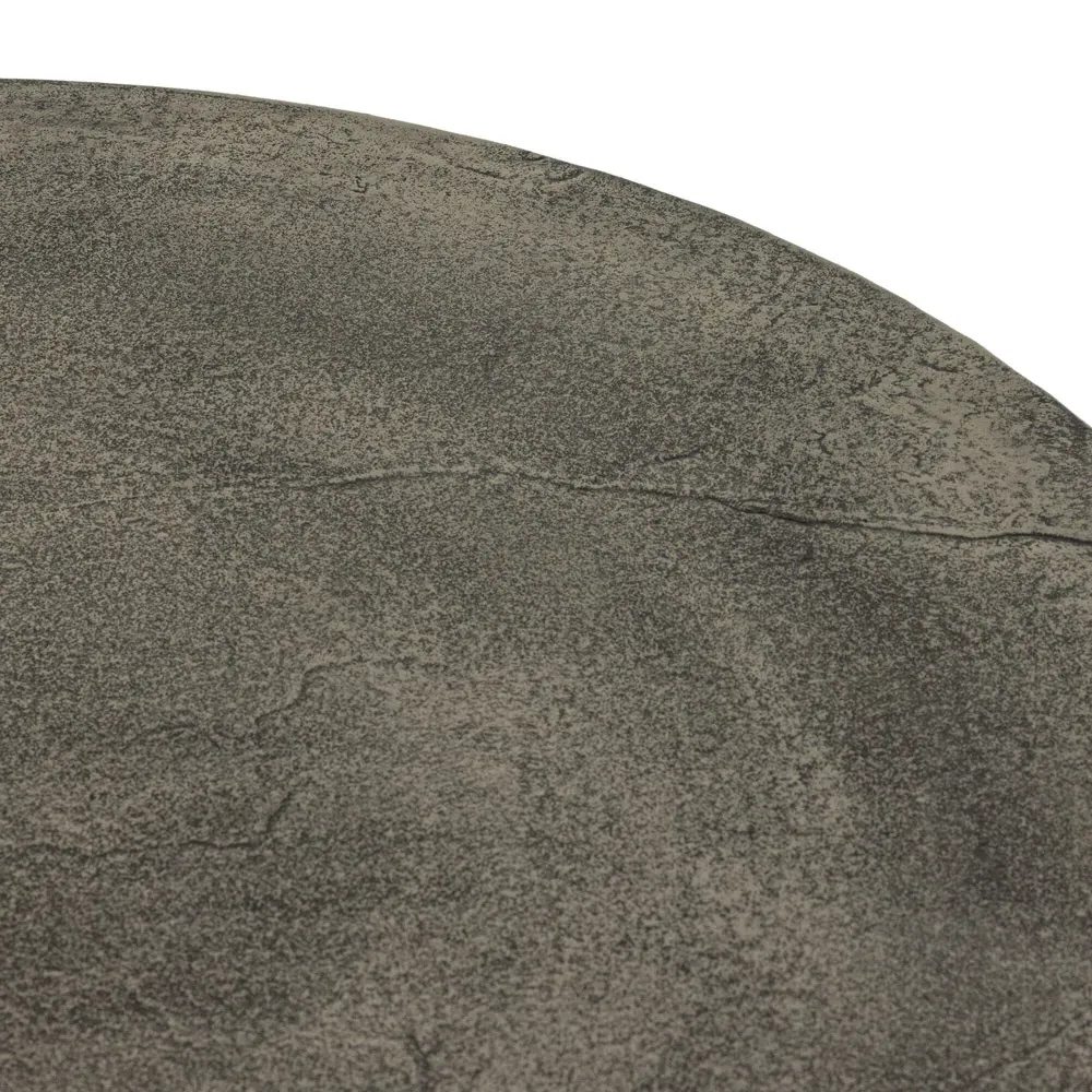 Mona Round Outdoor Coffee Table - Grey, Aluminum