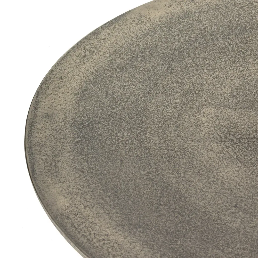 Mona Round Outdoor Coffee Table - Grey, Aluminum