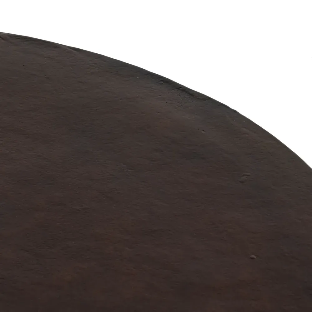 Mona Round Pedestal Coffee Table - Brown, Aluminum