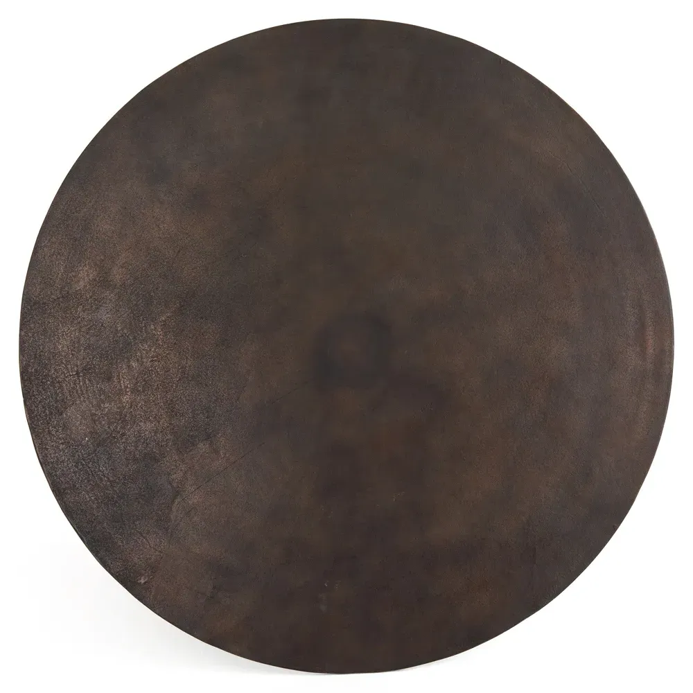 Mona Round Tulip Dining Table - Brown, Cast Aluminum