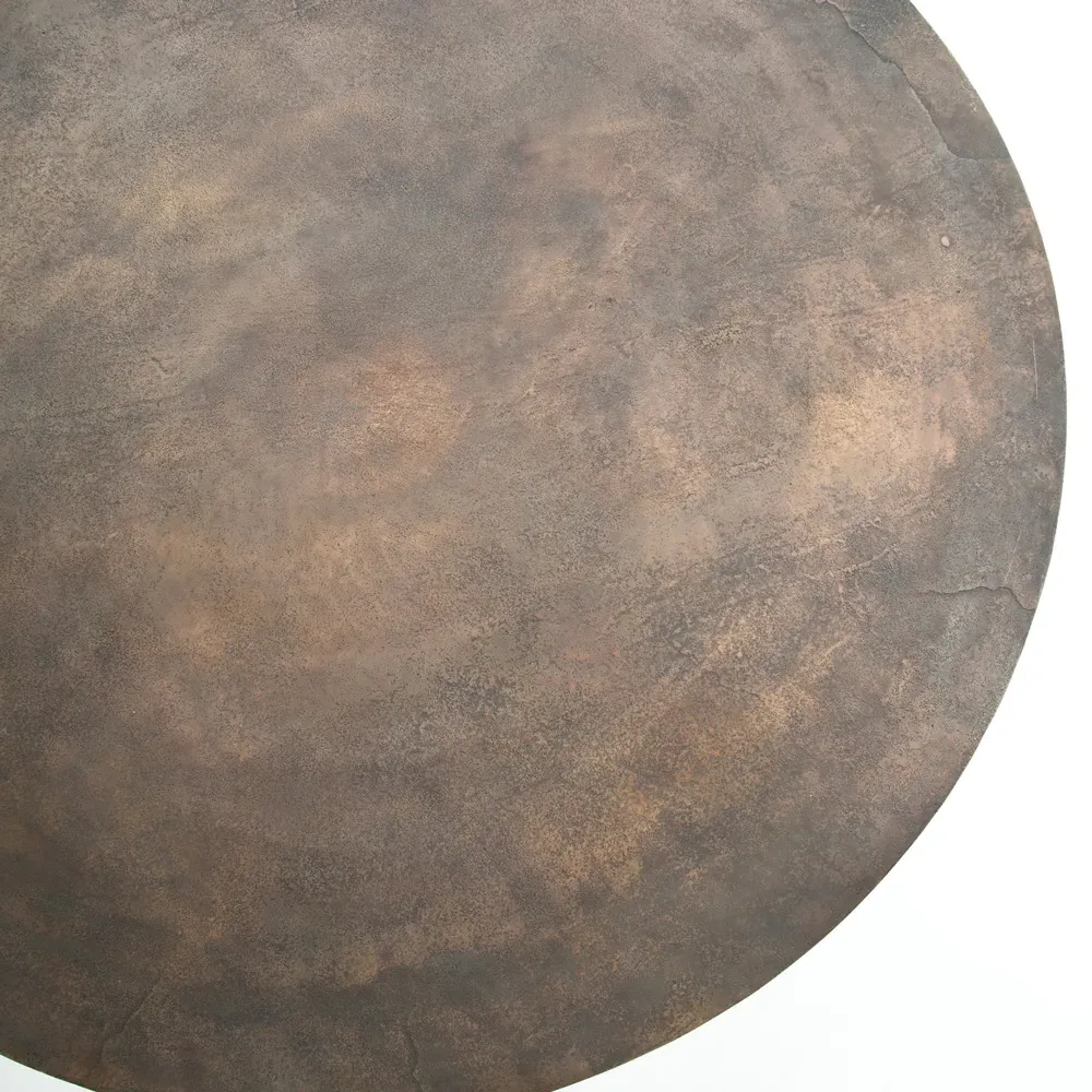 Mona Round Tulip Dining Table - Brown, Cast Aluminum