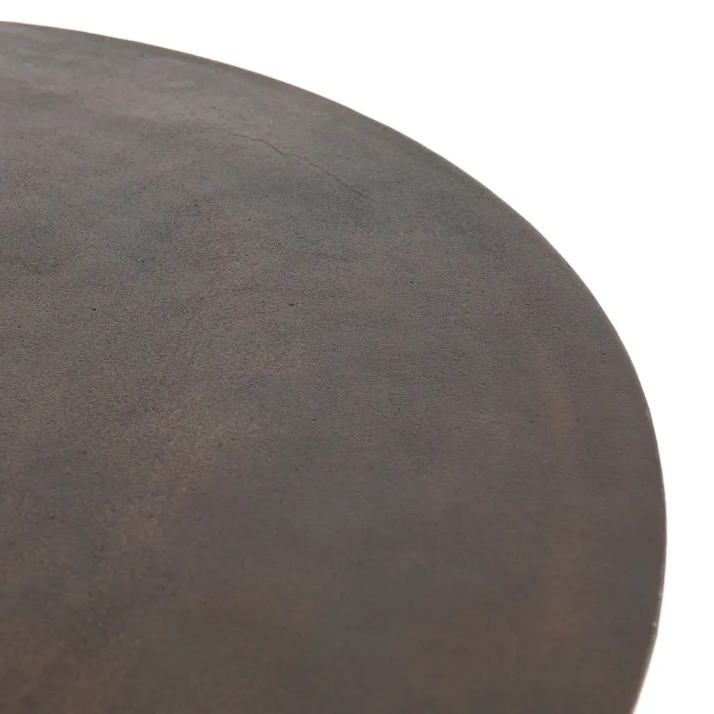 Mona Round Tulip Dining Table - Brown, Cast Aluminum