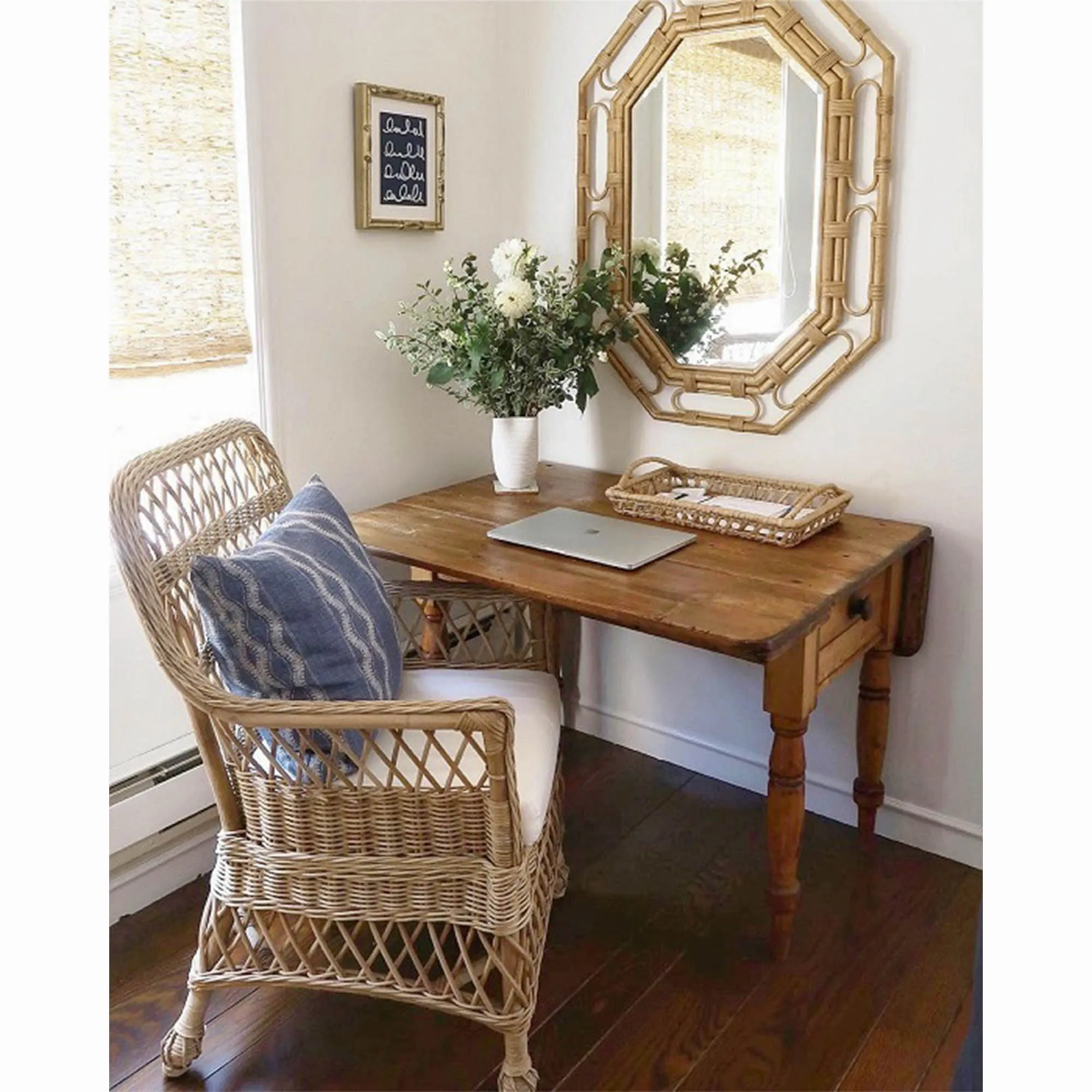 Mona Woven Rattan Dining Arm Chair - Brown