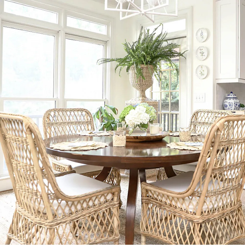 Mona Woven Rattan Dining Side Chair - Brown