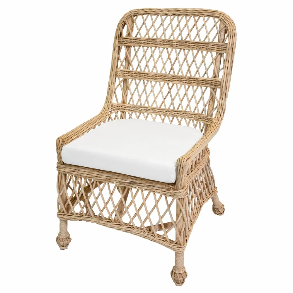 Mona Woven Rattan Dining Side Chair - Brown image