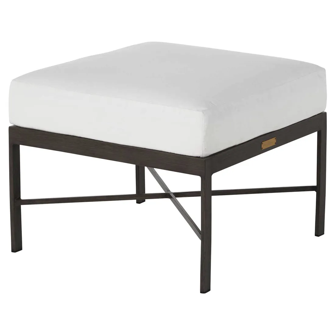 Monaco French Outdoor Ottoman - Slate Grey, Aluminum
