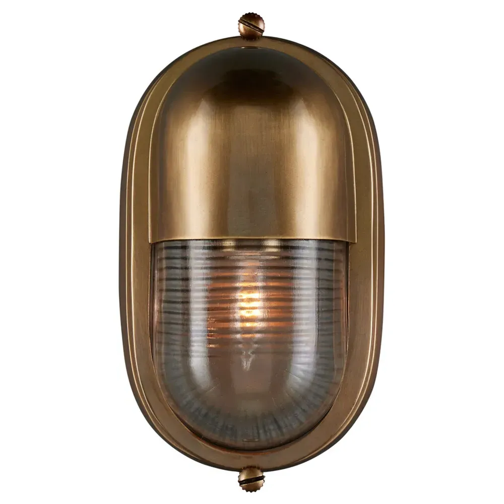 Monara Outdoor Wall Sconce - Antique Brass, Glass