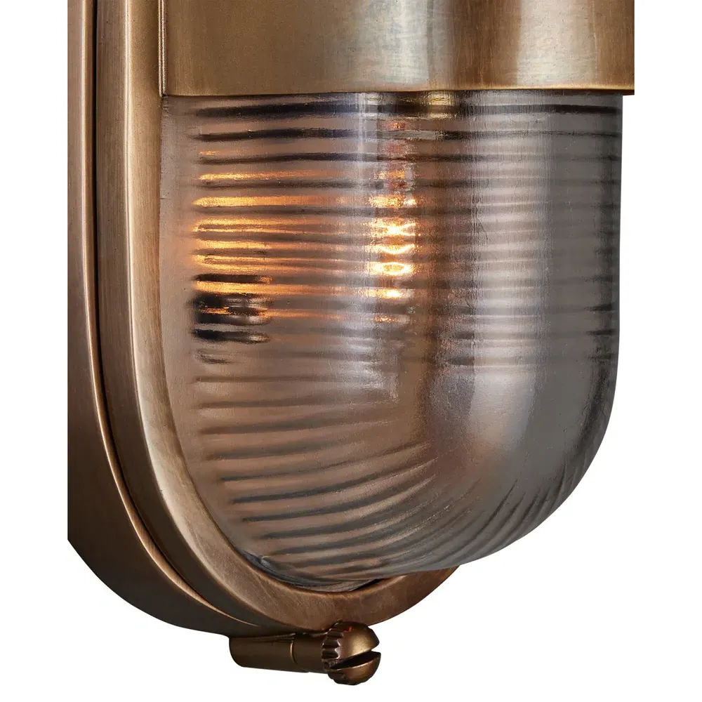 Monara Outdoor Wall Sconce - Antique Brass, Glass
