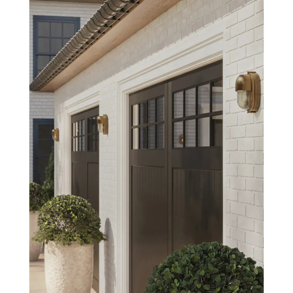 Monara Outdoor Wall Sconce - Antique Brass, Glass